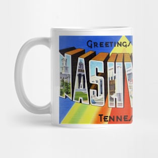 Greetings from Nashville, Tennessee - Vintage Large Letter Postcard Mug